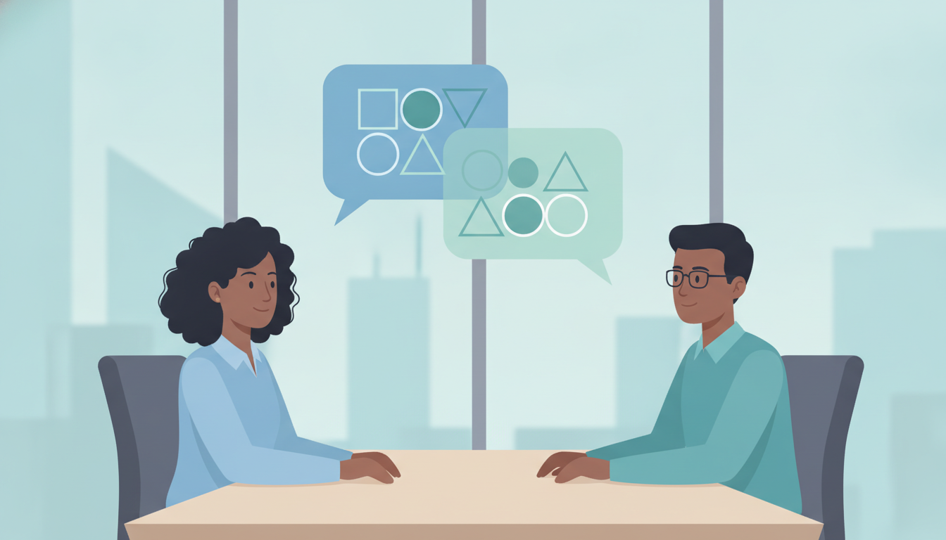 Equipo de profesionales manteniendo una reunión colaborativa con una excelente comunicación asertiva.